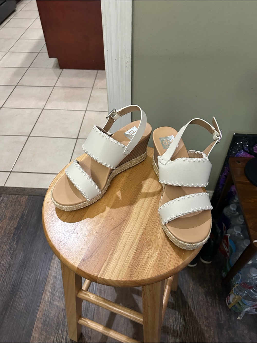 DV by Dolce Vita White Braided Espadrille Wedge Sandals